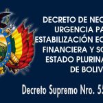 DS 5503 | DECRETA DE NECESIDAD Y URGENCIA PARA LA ESTABILIZACIÓN ECONÓMICA, FINANCIERA Y SOCIAL DEL ESTADO PLURINACIONAL DE BOLIVIA